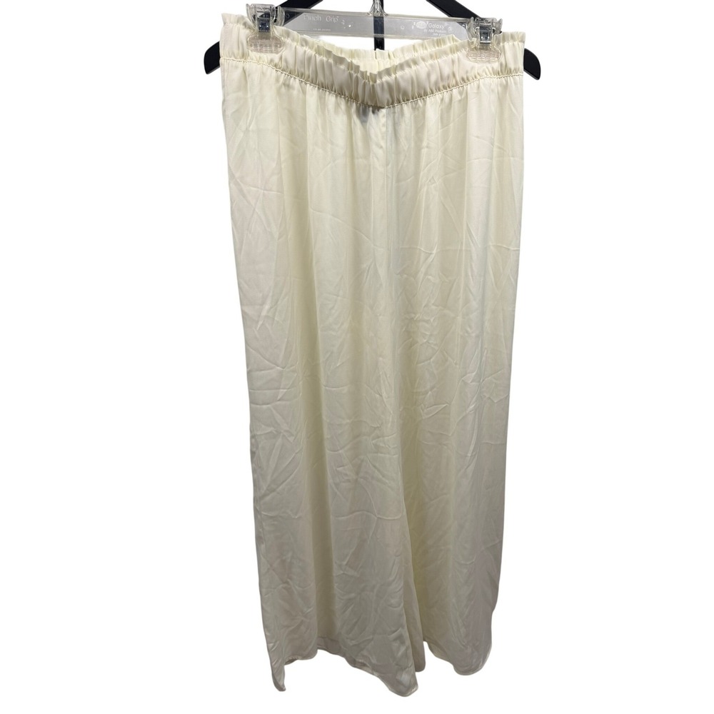 Summersalt White Wide Leg Palazzo Pant Elastic Waist Lightweight Flowy‎ Silky M